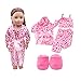 WensLTD Clearance! 5Pcs Lovely Pajamas Set Clothes Shoes for 18inch American Girl Our Generation Dolls (Pink)