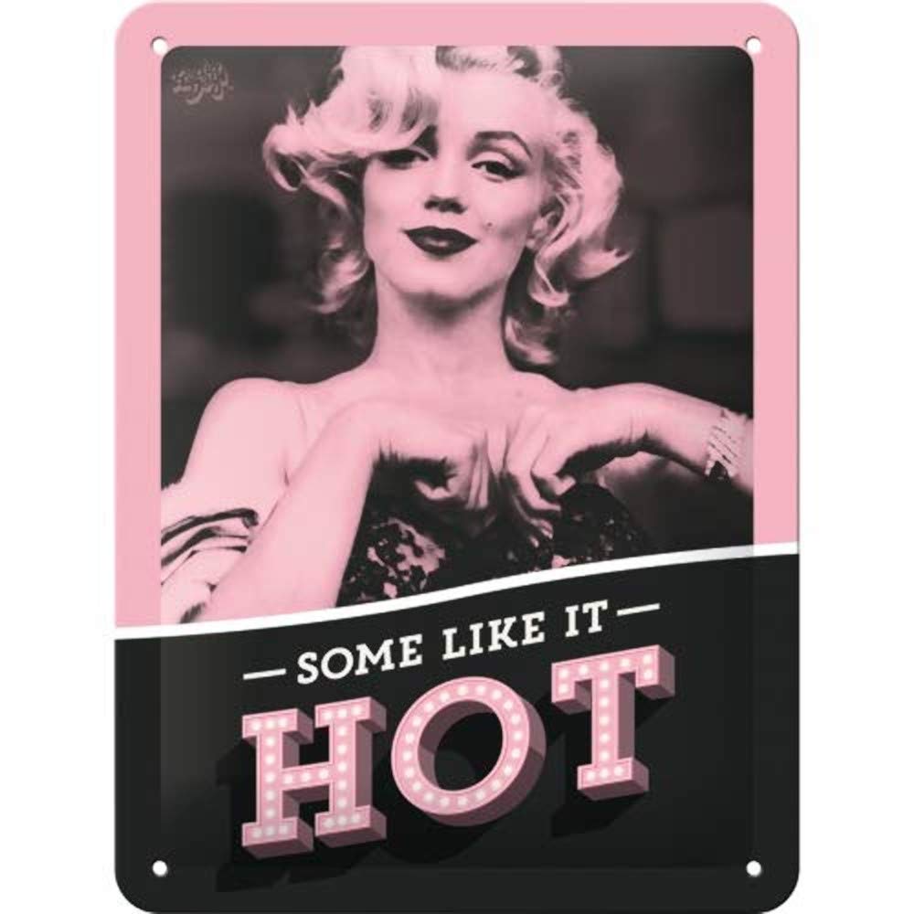 Nostalgic-Art Retro Tin Sign – Marilyn – Some Like It Hot – Gift idea for movie fans, Metal Plaque, Vintage design for wall decoration, 15 x 20 cm
