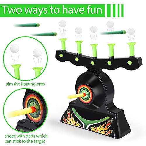 Theefun Electric Targets for Shooting, Hover Shooting Target Compatible with Nerf Targets with Blaster Gun, 10 Pcs Refill Darts, 20 Pcs Orbs for Boys or Girls