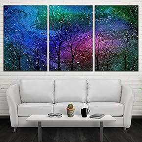 3 Panel Canvas Wall Art Starry Space Pictures Home Wall Decorations for Bedroom Living Room Paintings Canvas Prints Framed - 16"x24" x 3 Panels
