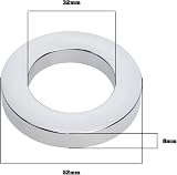 VGOL 6Pcs Chrome Plastic Basin Faucet Base Ring Tap Mount Cover Seal ID 32mm OD view 4