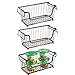 mDesign Stackable Metal Basket for Kitchen Storage - Wire Farmhouse Bin Basket w/Handles for Pantry - Stacking Wire Basket Organizer for Food, Drinks, Snacks - Hyde Collection, 3 Pack, Bronze