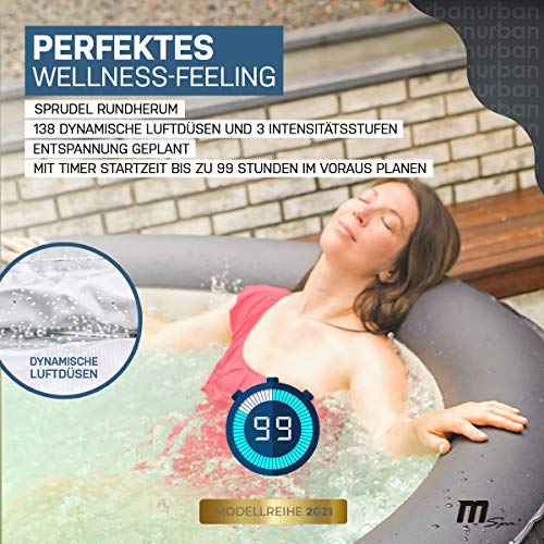 Miweba MSpa aufblasbarer Whirlpool Outdoor Urban Rimba U-RB061 - Für 6 Personen -138 Luftdüsen - M-ONE & Ozon-UV-C… – Bild 6
