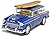 12 pcs in Box: 5" 1955 Chevy Nomad with Surfboard 1:40 Scale (Blue/Green/Metallic Red/Red)