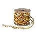 Fowod 3 Strings Beaded Garland, Pearl String, Satin Ribbon and Organza Ribbon, 33 Feet, Gold