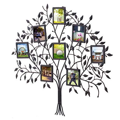 Adeco PF0566 Family Tree Metal Wall Hanging Decorative Collage Picture