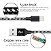 QIANXIANG Phone Charger, 5PACK 3/3/6/6/10 FT Extra Long Nylon Braided Charging Cable Cord to USB Charger Compatible with iPhone X/8/7/6/6s/plus/5s/5c/5, iPad, iPod (Black White)