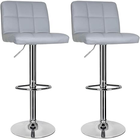 Amazon Qidi 家の装飾 朝食バー カウンター キッチン ホーム用のバック クロームフットレスト Sgsロータリーセーフティガスロッド付き2個のバースツールのセット Color Gray ウォールステッカー オンライン通販