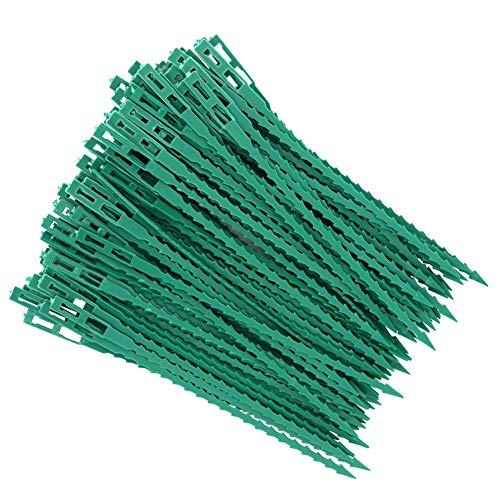 Anpay 100PCS Portable Adjustable Fish Bone Garden Plant Twist Ties Reusable Plastic Twist Ties Multi-Use for Secure Vine