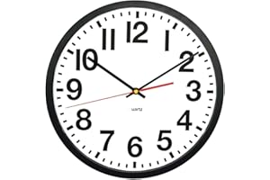 Tempus Contemporary Wall Clock, Battery Operated, Silent, Black and White, 13in