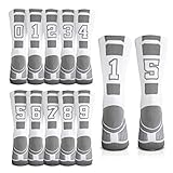 Athletic Half Cushioned Crew Socks | Mid Calf | White | Custom Team Number
