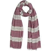 Humble Hilo Loomed Cotton Blend Scarf Shawl Wrap for Women - Lightweight Neck Scarf, Travel Coverup, Formal or a Summer Shawl