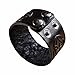 Real Leather Viking Valknut Bracelet 6.3”- 7” Wrist Adjustable Black Cuff Wrap Punk Wristband Stylish Accessory Gift Box