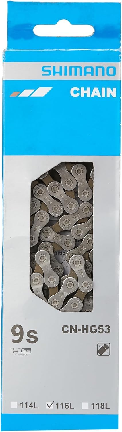 SHIMANO CN HG53 9 Speed Chain, Electric CNHG53116I, silver