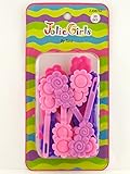 Jolie Girls Self Hinge Plastic Double Flower Hair Barrettes - 20 Pcs.