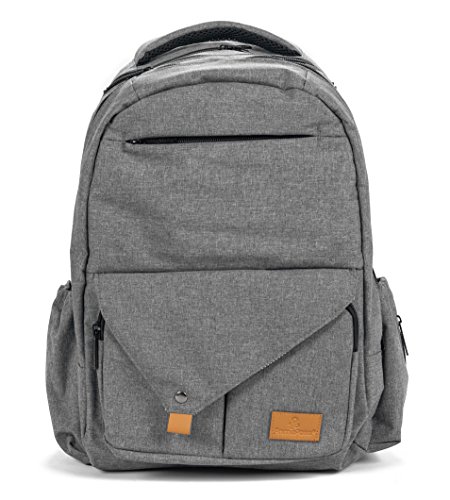 Primo Passi PerTutti Neutral Large Capacity Women & Men Backpack Diaper Bag for Traveling and Maternity I Changing Pad I Adjustable I Big Multi-Function Grey Baby Diaper Bag Insulated Padded Pockets