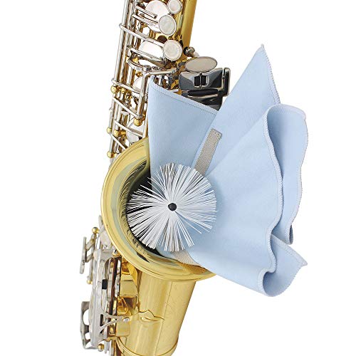 Saxophone Cleaning Tool Sax Cleaning Kit Brush,Cleaning Cloth,Thumb Rest and Reed Case