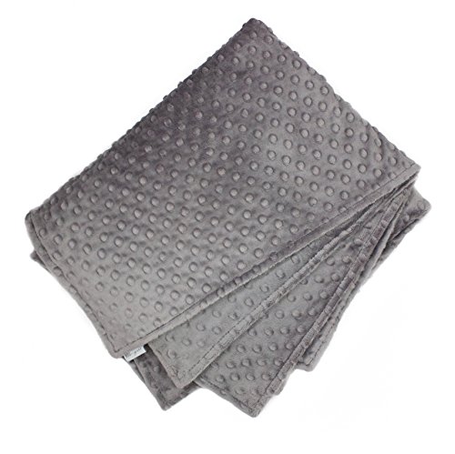 MEG Original Minky Dot Crib/Toddler Bed Baby Blanket, Double-sided Charcoal 670
