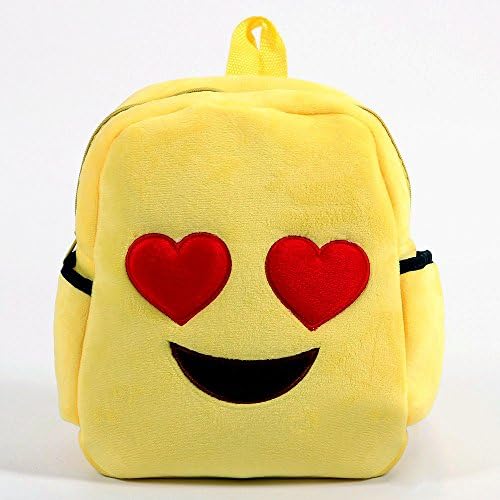 Emoji Backpack Love Heart Eyes Plush Cute Soft Funny Kids School Small Childrens Bag