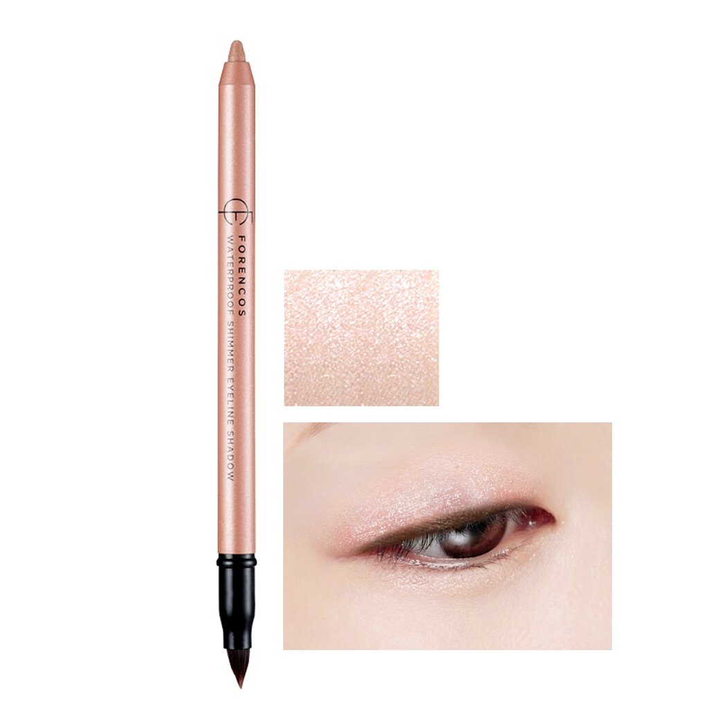 [FORENCOS] 2 in 1 Shimmer Eyeline Shadow with Brush 1.8g (Color : Flying Petal) - Long lasting Waterproof Eye Makeup, Smooth, Creamy-Textured