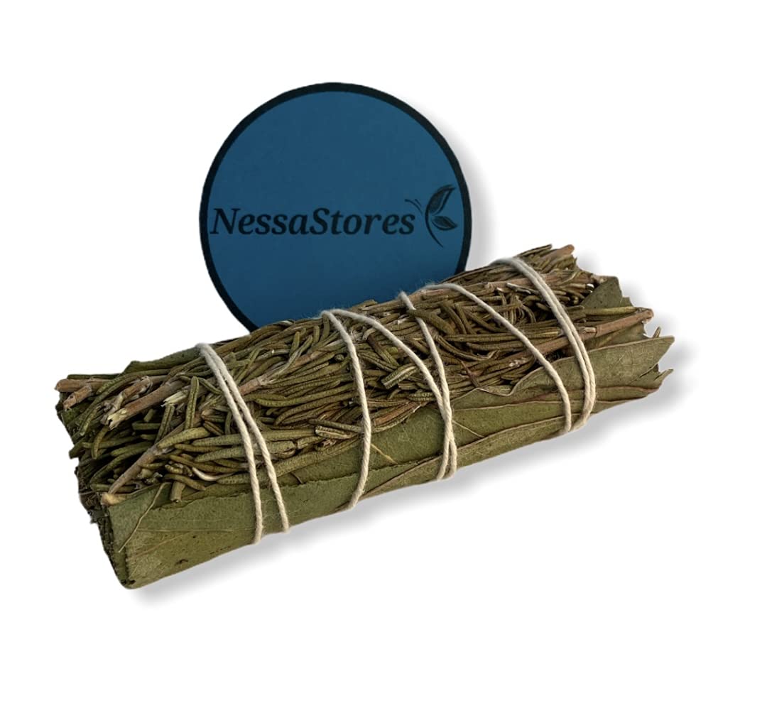 NESSASTORES - Rosemary + Eucalyptus Smudge Incense 4" Bundle #JC-201 (1 pcs)