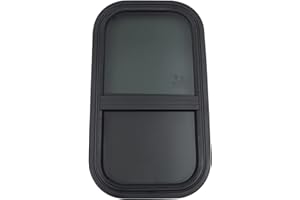 ZAWAYINE RV Window 12" W x 22" H,Tiny House Vertical Slider Window For Cargo Trailer,Vintage Technologies RV Windows For Vertical Sliding Replacement Glass &Trim Set(for 2" walls,Not 1 1/2 " walls)