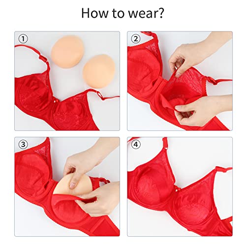 Polreta Pair Concave Breast Forms Silicone Breast Prosthesis Bra Inserts Enhancer Pads | Pricepulse