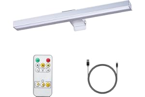 VIGMOJ Wierelss Picture Light,16inch Picture Light Battery Operated,Remote Control Painting Light with Timer and Dimmable, Full Metal Dartboard Light for Portrait,Display,Wall,Artwork,Gallery,Silver