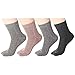 Meaiguo Women's Toe socks Cotton Crew Five Finger Socks For Running Athletic 4 Pack(black/grey/coffee/green)