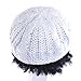 Hee grand Women Warm Baggy Knit Beret Ladies Winter Beanie Hat Lightweight Ski Knitted Hat White