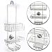 Gecko-Loc Extra Long Adjustable Length over the showerhead hanging shower caddy - bathroom caddies - for Shampoo, Soap, & Razors - Silver