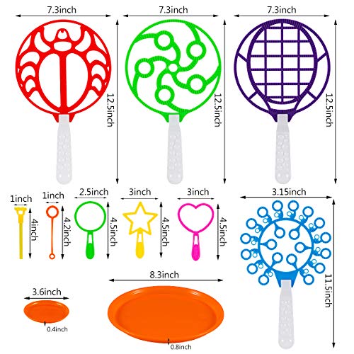 23 Pack Bubble Wands Set, Jumbo Colorful Bubble Wand Toy Set Bubble Making Wand with Dipping Dish for Kids and Adults Summer Outdoor Activity Party