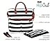 Hip Cub Diaper Bag Baby Changing Pad - Black/White Stripe W/Cute Tan Trim