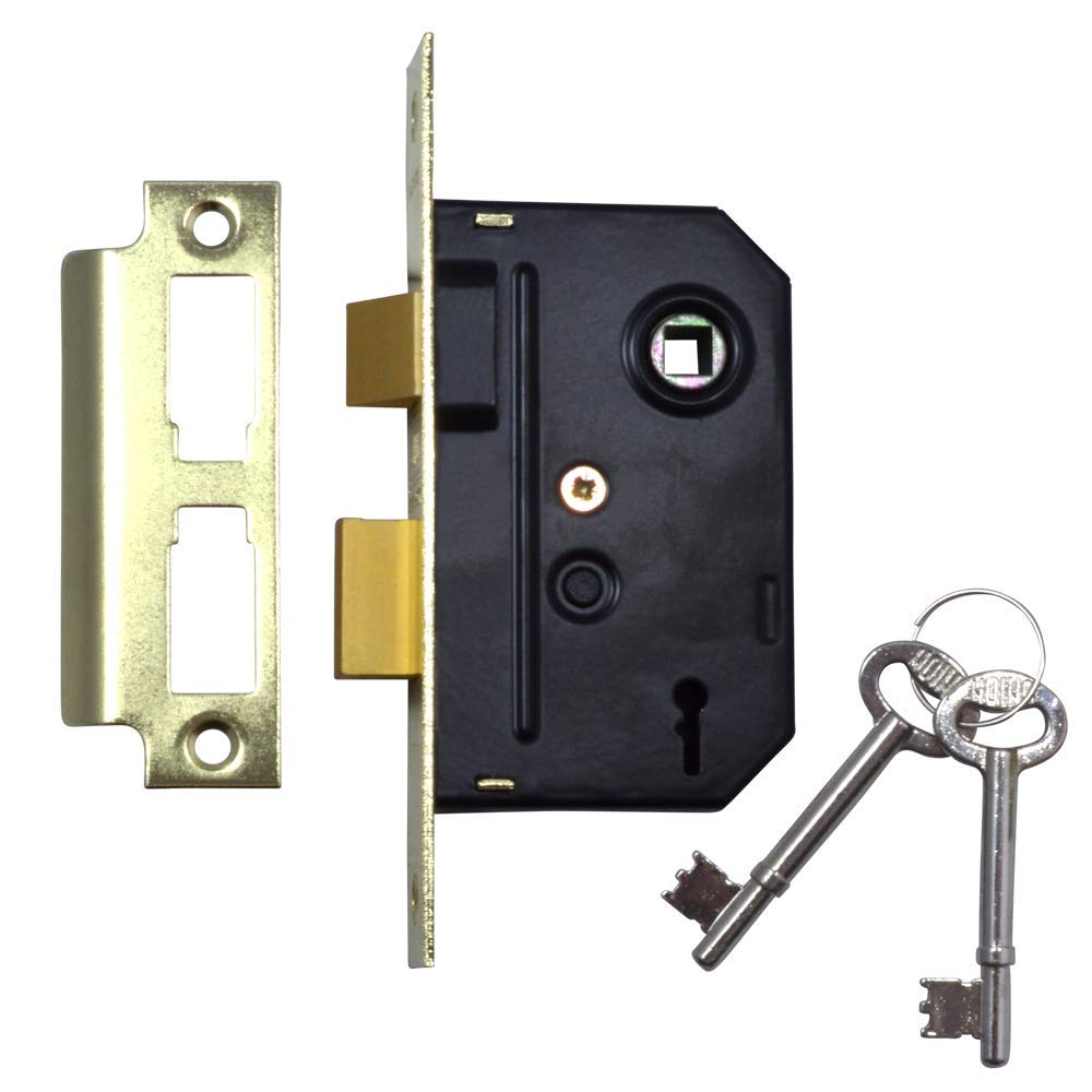 Union Locks 2295 2-Lever Mortice Sash-Lock 63mm - Polished Brass (Boxed)