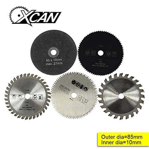 Maslin 5 pcs 85mm Cutting Tool Wood Saw Blades for Multi-function Power Tool Circular Saw Blade Bore 10mm Wood Cutting Disc - (Color: 5pcs 85x10mm)