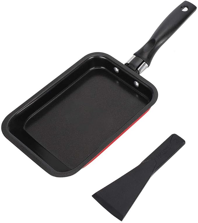 Mini nonstick frying pans, Rectangular omelette egg pan with Turner