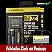 Nitecore D2 smart battery Charger with LCD display For Li-ion, IMR, LiFePO4 26650 22650 18650 17670 18490 17500 18350 16340 RCR123 14500 10440 Ni-MH And Ni-Cd AA AAA AAAA C Rechargeable Batteries with 4 x EdisonBright Ni-MH rechargeable AA batteries bundle