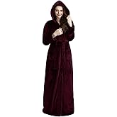 Artfasion Robes for Women with Hood Long Soft Warm Full Length Bathrobes Luxurious Plush Fleece Winter Gifts