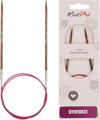 KnitPro Symfonie Fixed Circular Needles 10in 3.25mm Birch Wood