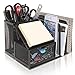 MyGift Metal Mesh Office Supplies Storage Rack, Mail Organizer, Sticky Note Memo Pad Holder, Black