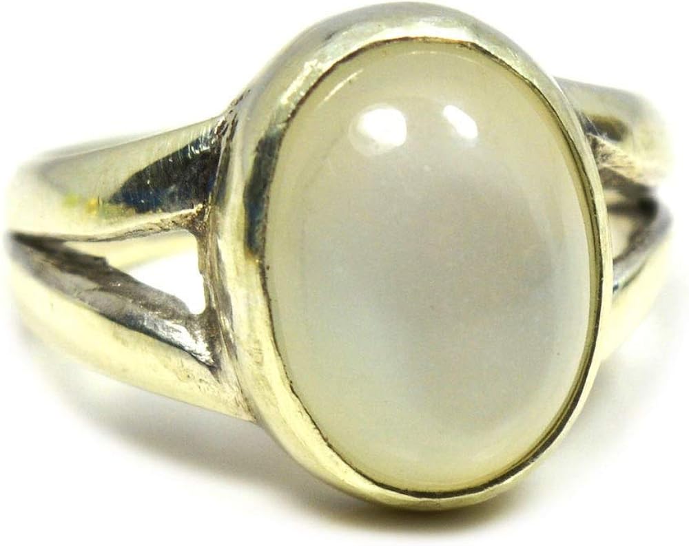 Gemsonclick Natural Moonstone Silver Ring Cut 6 Ct Astrological Chakra Healing Size H I K L M N O R S T Z Amazon Co Uk Jewellery