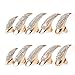Danibos Punk Style Crystal Rhinestone Paved Paw Bend Fingertip Finger Claw Ring Set Fake False Nails Set (Golden,10PCS)