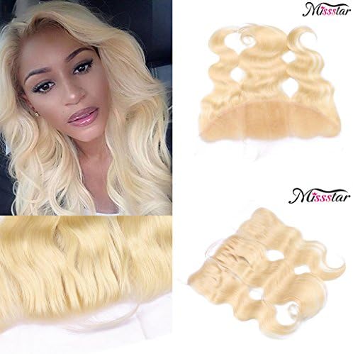 Misstar 10-20inch Blonde Lace Frontal Closure with Baby Hair 13x4 Free Part Remy Human Hair Frontal