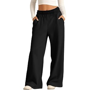 Godalithic Girls Wide Leg Sweatpants Kids Cute Baggy Sweat Pants Oversized Elastic Waist Straight Leg Joggers with Pockets