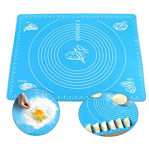 Silicone Rolling Mat with Measurements, Amytalk 15.7''x19.6'' Food Grade Non-stick Non-slip Reusable Pastry Mat Liner Heat Resistance Table Placemat Pad Pastry Board For Housewife(Silicone Baking Mat)