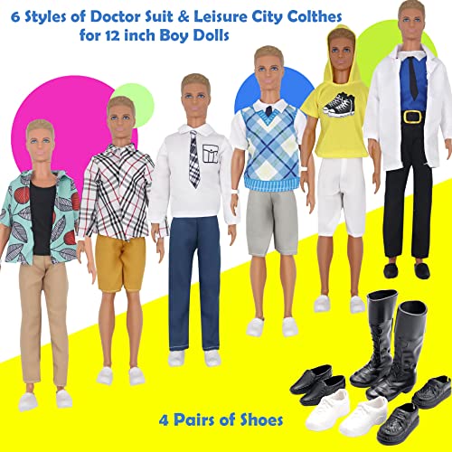 ZTWEDEN 85Pcs Doll Clothes and Accessories for 12 Inch Boy Dolls and