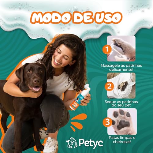 Pata Limpa 150 mL PETYC Higienizador de Patas para Cães e Gatos Espuma Relaxante (1 unidade)