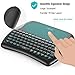 (2018 D8 Pro) Aerb Backlit Mini Wireless Keyboard with Large Touchpad Mouse, Rechargable Li-ion Battery & Multi-Media Handheld Remote for PC/Google Android TV Box and More