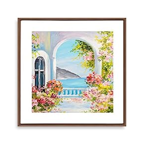 Framed Canvas Wall Art Path Through The Corn at Pourville by Claude Monet Canvas Prints Home Artwork Decoration for Living Room,Bedroom - 16x16 inches