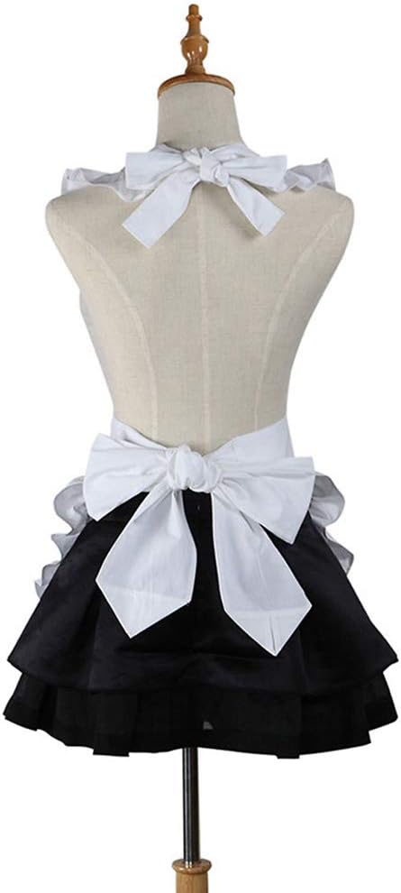 Love Potato Cute White Retro Kitchen Restaurant Women Aprons for Women Girls Waitress Apron for Gift, 24W x 24L - Image 3